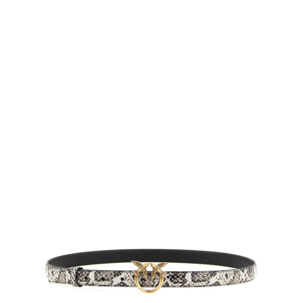 Pinko Women Python Print Leather Belt
